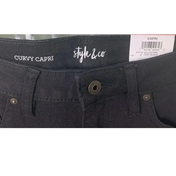 NWT New Style & Co Womens Size 10 Curvy Fit Slimming Pocket Capri Jeans - Picture 3 of 6